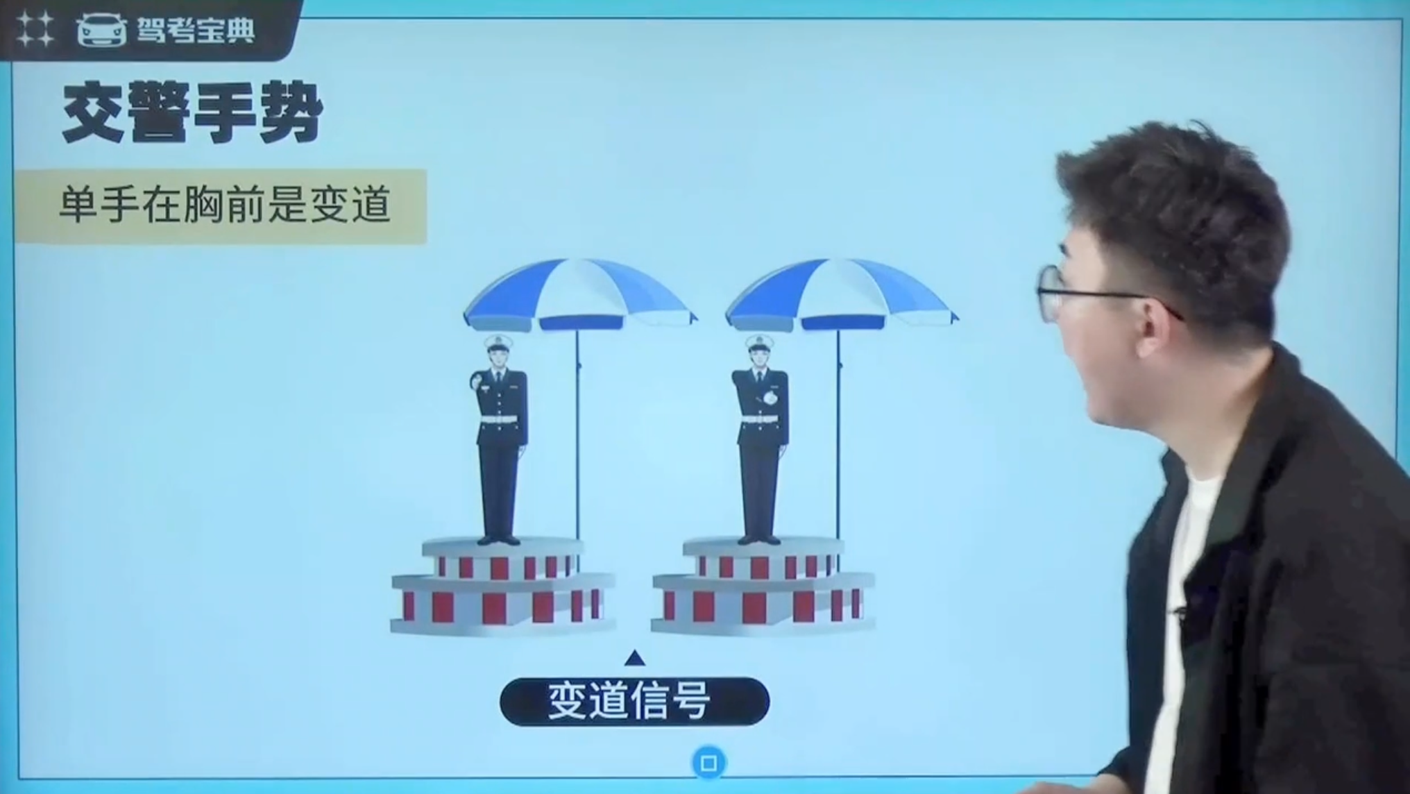交警手势——变道